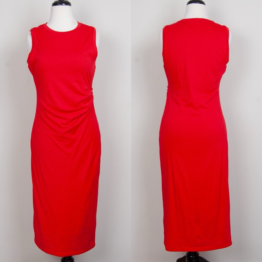 BANANA REPUBLIC Ruched Sheath Midi Dress